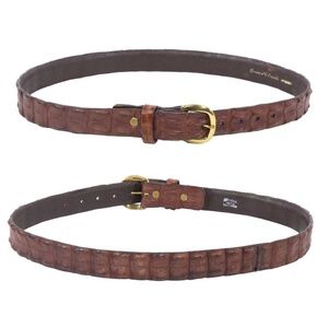 Genuine Nile Crocodile Belt 1 1/4" Brown Sz. 36 Made in South Africa #B1349